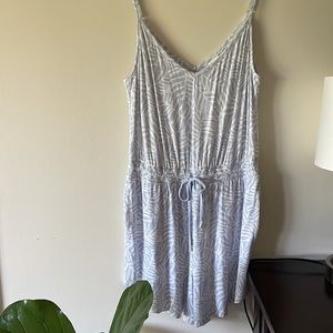 Soma Sleepwear Cozy Romper,Rayon,Baby blue /White Size M